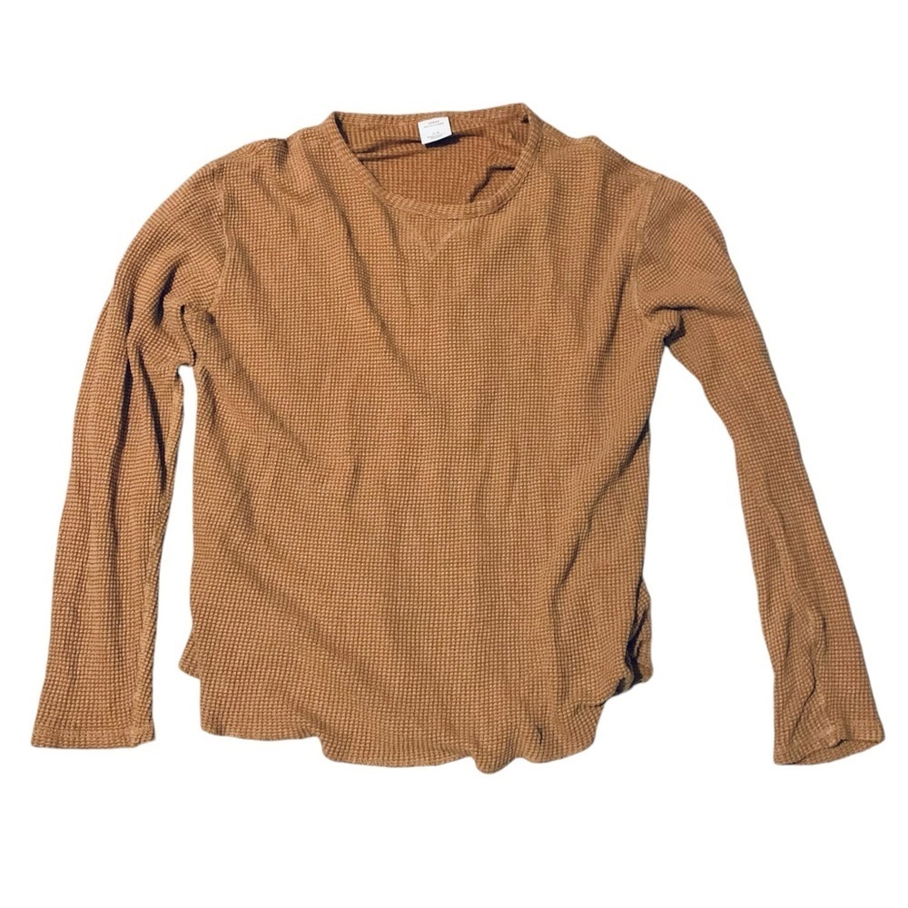 Urban Outfitters L cognac Henley waffle boho hippie equestrian cottagecore trad‍